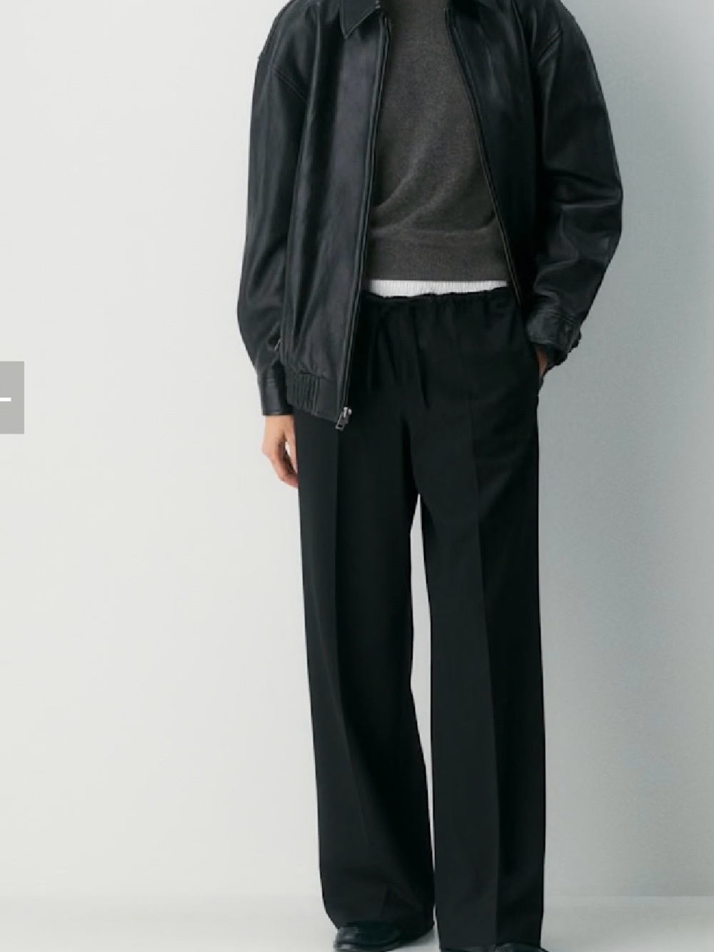 Babaton Black Wide-Leg Drawstring Pants